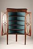 19th C Mahogany Sheraton Revival Corner Display Cabinet. An antique Mahogany Sheraton revival Image - 3