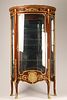 19th C. French Louis XV Style Mahogany Gilt Bronze Vitrine with Marble Top. Fine 19th-century Image - 1