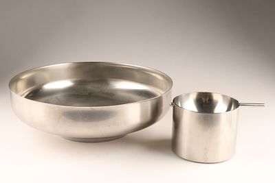 Lot of Stelton MCM Danish Stainless Steel Items, Ashtray and Bowl. Mid Century Danish Modern 