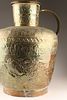 Large Antique Netherlands / Dutch Brass Chased Milk Jug or Jar. Large Antique Netherlands or Image - 3