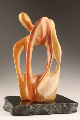 Clement Lemieux (Canadian, b. 1946) abstract wood carving, Untitled Figure. Clement Lemieux 