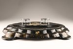 Victorian Lacquered Papier Mache Ink Stand / Desk Set C.1870s featuring black lacquer Image - 1