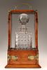 Victorian Single-bottle Tantalus / Locking Liquor Cabinet, Oak and Silver-plated Hardware. a Image - 1