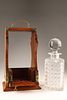 Victorian Single-bottle Tantalus / Locking Liquor Cabinet, Oak and Silver-plated Hardware. a Image - 2