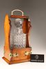 Victorian Single-bottle Tantalus / Locking Liquor Cabinet, Oak and Silver-plated Hardware. a Image - 5