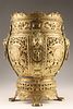 Italian Ornate Brass Jardiniere Cache Pot Lion Head Handles. Italian heavy ornate solid brass Image - 4