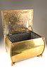 Antique C. 1900s Brass Art Nouveau Coal Box / Scuttle. An antique Art Nouveau brass coal scuttle Image - 3