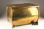 Antique C. 1900s Brass Art Nouveau Coal Box / Scuttle. An antique Art Nouveau brass coal scuttle Image - 7