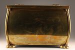 Antique C. 1900s Brass Art Nouveau Coal Box / Scuttle. An antique Art Nouveau brass coal scuttle Image - 8