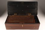 Antique Swiss Cylinder Roll Music Box in Marquetry Box. An antique Swiss cylinder music box Image - 6