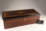 Antique Swiss Cylinder Roll Music Box in Marquetry Box. An antique Swiss cylinder music box Image - 7