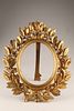 Louis XVI Baroque Giltwood Carved Wood Frame . Louis XVI French Baroque carved giltwood oval Image - 1