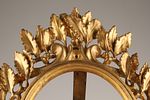 Louis XVI Baroque Giltwood Carved Wood Frame . Louis XVI French Baroque carved giltwood oval Image - 2