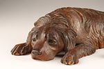 A 19th-century Bavarian or Swiss Black Forest Carved Recumbent Dog. A 19th-century Bavarian or Image - 1