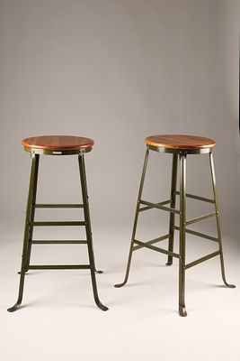 Pair of Mid Century Industrial Superior Co Fergus Drafting Stools. Pair of Mid Century vintage 