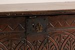17th C English Jacobean / Charles II Carved Oak Coffer Box. A 17th-century English Jacobean or Image - 2