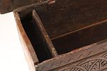17th C English Jacobean / Charles II Carved Oak Coffer Box. A 17th-century English Jacobean or Image - 9