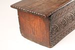 17th C English Jacobean / Charles II Carved Oak Coffer Box. A 17th-century English Jacobean or Image - 12