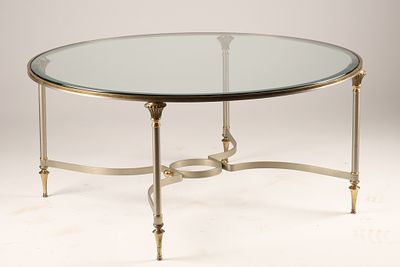 Hollywood Regency 1960s French Round Coffee Table Attrib Maison Jansen. Hollywood Regency 1960s 