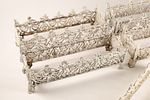 Victorian Antique Cast Iron Painted Patio Garden Planters . Set of 5 Victorian antique cast iron Image - 2
