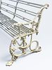 19th C English Serpent and Grape Pattern Cast Iron Garden Bench. An English white painted cast Image - 1