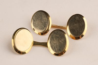 Pair of Italian 18K Yellow Gold Cufflinks. Italian 18kt yellow gold cufflinks stamped 750 and 