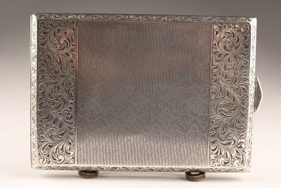 Art Deco Silver Presentation Cigarette Case From Gregor Piatigorsky to Karol Szreter. Important 