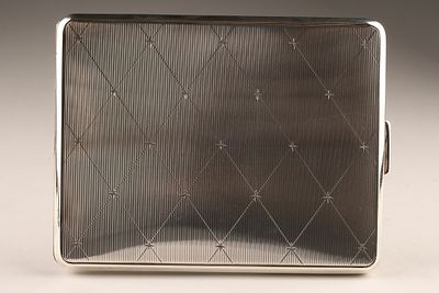 Art Deco Germany Sterling Silver Cigarette or Card Case. Art Deco German silver cigarette or 