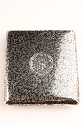 19th C Russian Sterling Silver Niello Cigarette or Tobacco Case, Moscow. 19th C Russian Sterling 