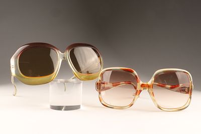 Vintage French MOD Oversized Disco Sunglasses, Balenciaga and Dior Style. 2 Pairs Vintage MOD 