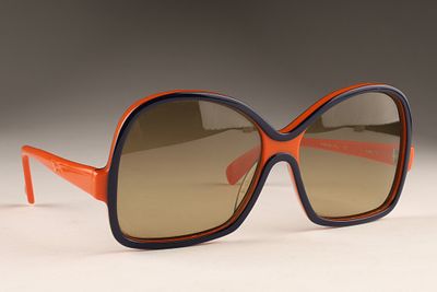 MOD Rodenstock Manila Oversized Sunglasses, Orange and Navy. MOD vintage Rodenstock Manila 