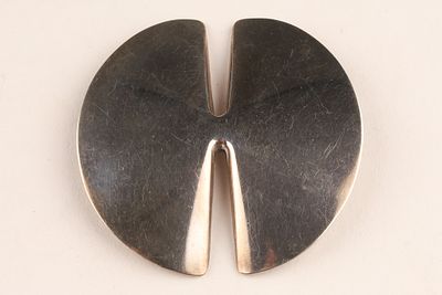 Nanna Ditzel (Danish, 1923-2005) for Georg Jensen Large Sand Dollar Silver Brooch 337A. A Danish 
