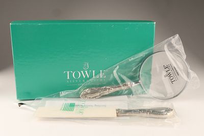 Towle King Richard Sterling Silver Magnifying Glass & Letter Opener. A Towle sterling silver 