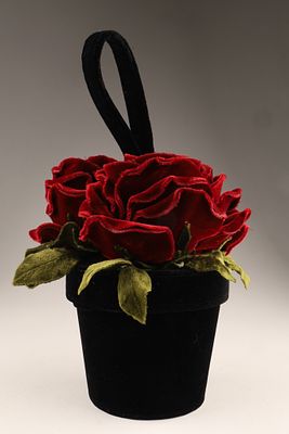 Lulu Guinness Figural Silk Velvet Flower Pot Handbag Purse 1990. Lulu Guinness of England 