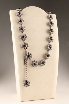 Dolce and Gabbana Silver Purple Crystal Flower Belt 1990s. A stunning vintage rare Dolce and 