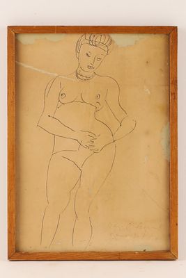 Pericle Fazzini Italian Nude Woman Ink on Paper Rome 1947 . Pericle Fazzini (1913 - 1987) Italy 