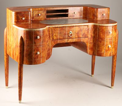 Emile-Jacques Ruhlmann David-Weill Vintage Theatrical Prop Desk Copy. Kidney-form desk inspired 