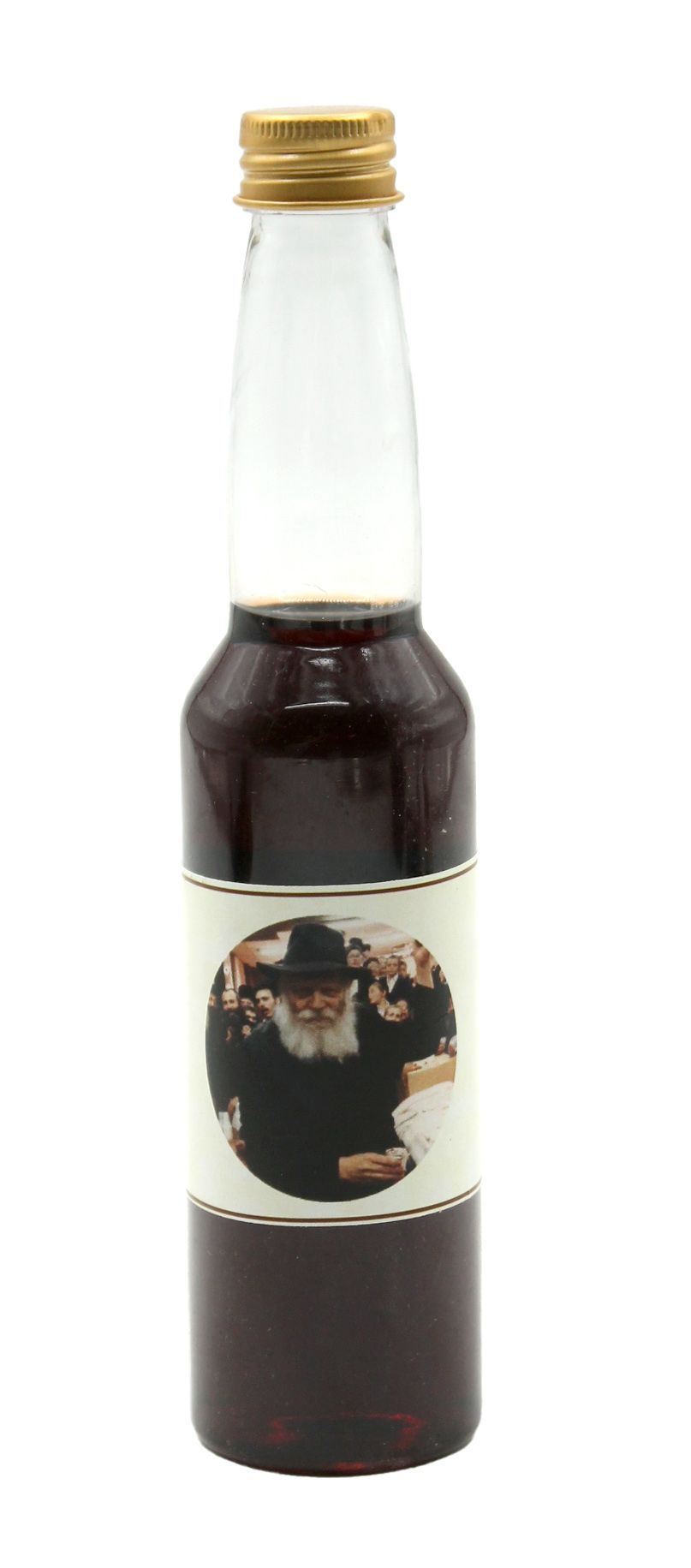 בקבוק עם יין מ"כוס של ברכה" של הרבי 
בקבוק יין קטן מפלסטיק, מעורב עם יין שהתקבל מהרבי 