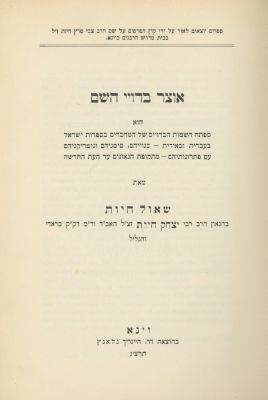 Otzar Beduei HaShem – Vienna, 1933 – Numbered Copy. Otzar Beduyei HaShem, Index of pen-names in 