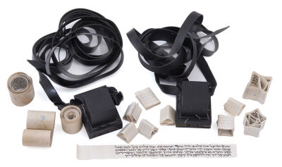 Collection of Parshiot of Tefillin Written by the Famed Scribe Rabbi Nachman Sofer Papirna - 