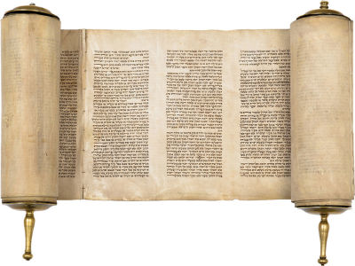 Small Sefer Torah, with Brass Handles - Ashkenazi-Chassidic Script - Southern Poland, 19th Century. 