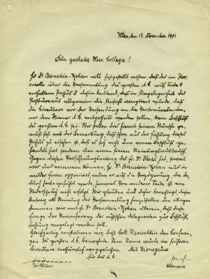 Theodor Herzl - Signed Circular Letter - Vienna, 1901. Printed circular letter from the 
