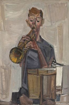 Zvi Tadmor (1923-2012). Trumpet Player / 1964 / Oil on canvas / 91*61 cm Literature: "Zvi 