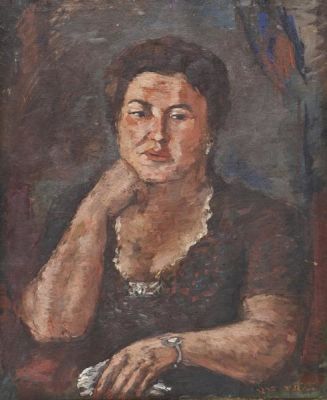 Genia Berger (1907-2000). Portrait of a Woman / Oil on canvas / 63*52 cm / Signed