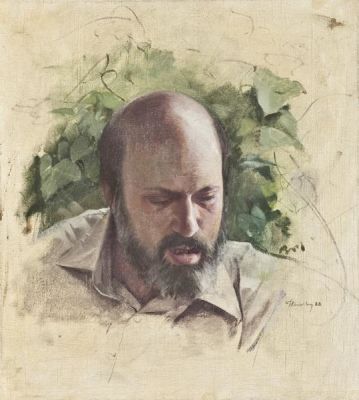 Israel Hershberg (b. 1948). Portrait of Arnie Druck / 1988 / Oil on canvas / 51*46 cm / Signed 