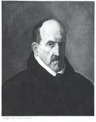 David Nipo (b. 1964). Luis de G&oacute;ngora (copy from the original by DiegoVel&aacute;zquez) / Pencil on 