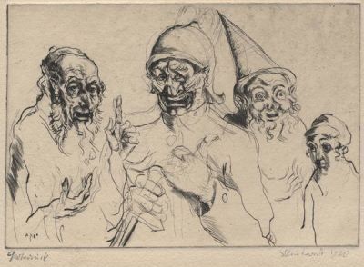 Jacob Steinhardt (1887-1968). 1. Figures /1920 / Etching / 10*15 cm / Signed, titled and dated 
