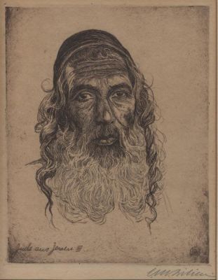 Ephraim Moshe Lilien (1874-1925). Jude aus Jemen III [Yemenite Jew III] / Etching / 24*19 cm / 