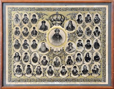 Pictures of Prominent Rabbis - Breslau C. 1890. "Prominent Jewish Rabbis" - lithograph printed 