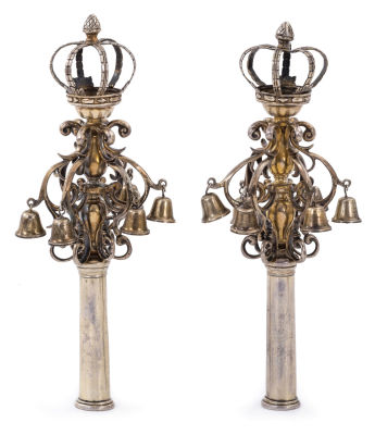 Pair of Torah Finials – Amsterdam, 1731 – "Tilrimonim". Pair of Torah finials. Amsterdam, the 